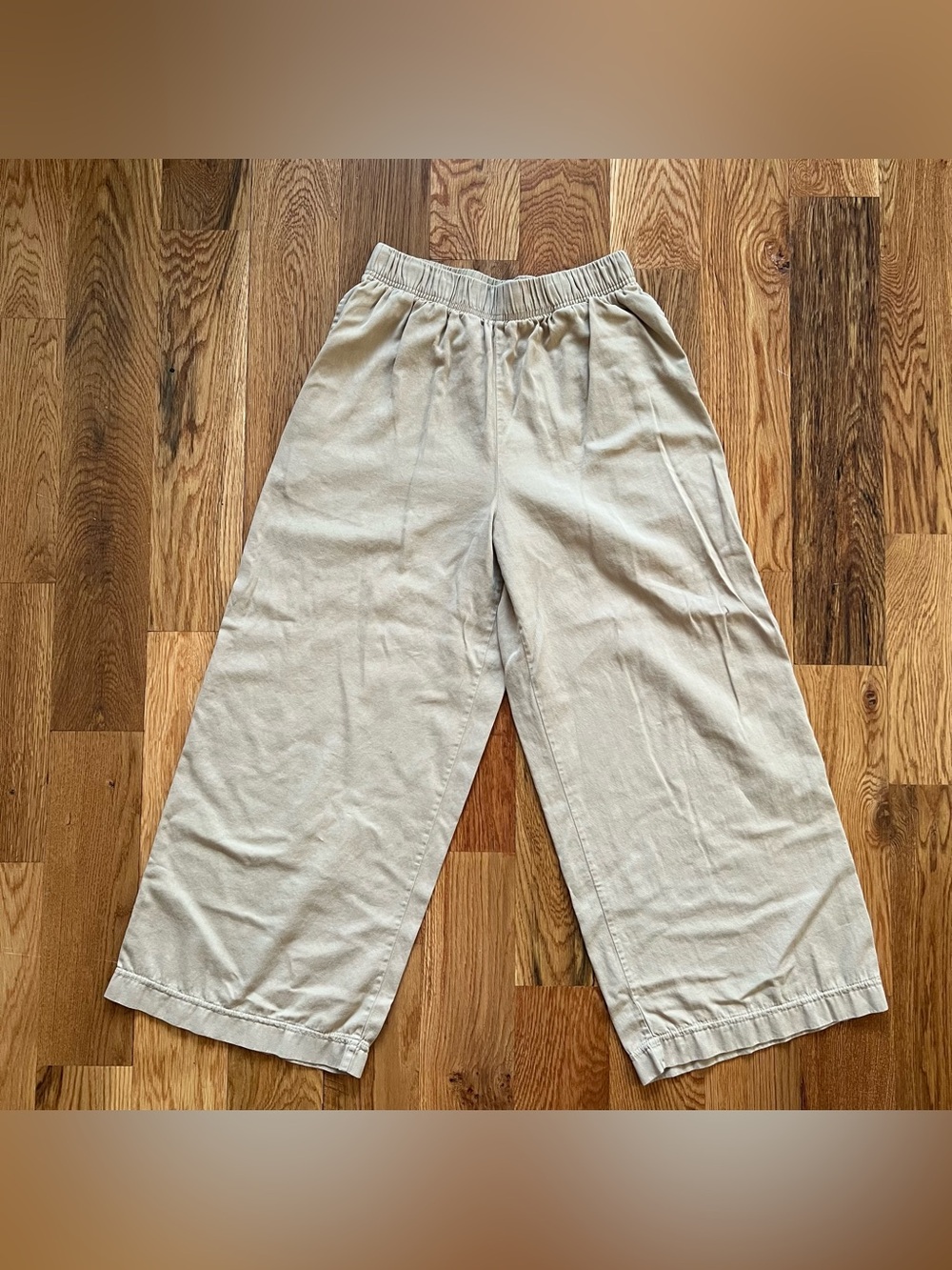 Los Angeles Apparel Wide Leg Pants in Light Beige